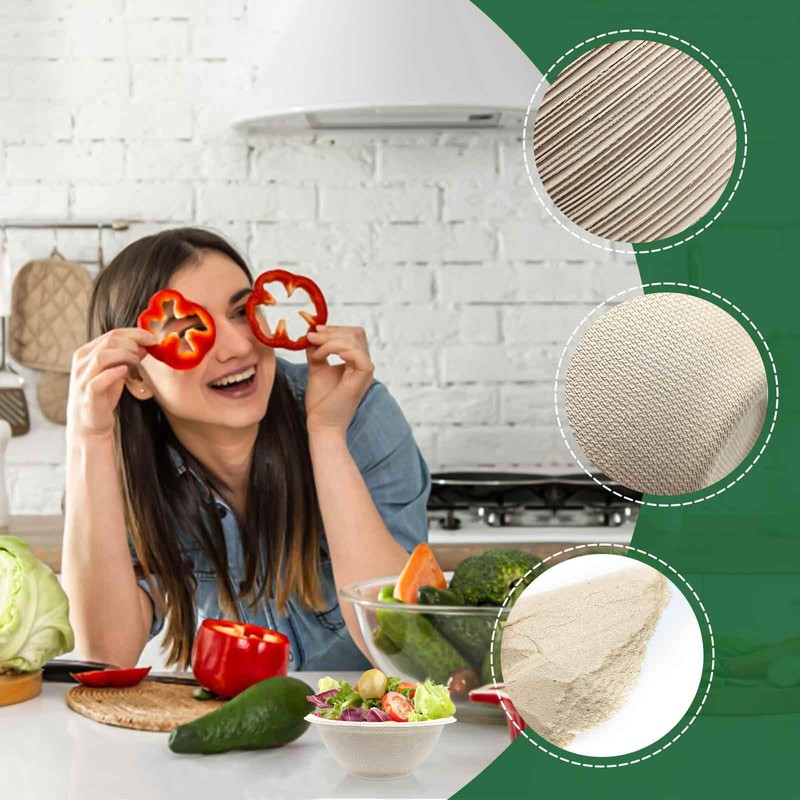 100 Pack 8oz Compostable Paper Bowls,Natural Bagasse Bowls
