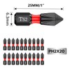 Saipor 20pcs 1"/25mm PH2 Anti Slip Phillips Bit #2 Insert