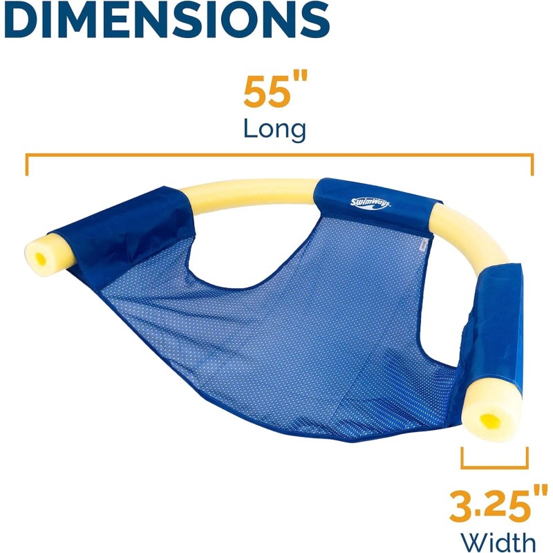 Swimways Noodle Sling Floating Pool Chair Mesh Seat Green Blue