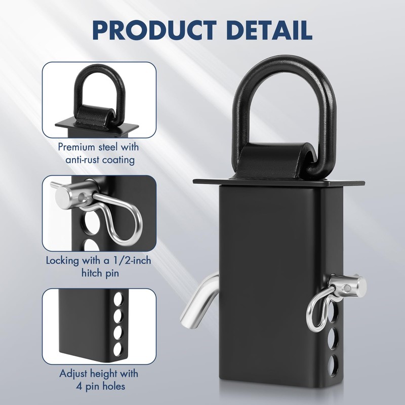 GCCSJ 6 Pack Stake Pocket D Ring, Heavy Duty Removable