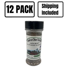 Holen One | Java Rub and Seasoning | Roast and Rib Rub | Coffee Rub | Bold Flavor | Gluten Free | No MSG | Sea Salt | Use on Ribs, Roasts, Steaks, Chicken, and More | 5 oz Bottle | Pack of 12