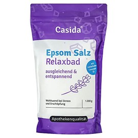Epsom Salz Relaxbad mit natürlichem Lavendelöl/Lavendel - Magnesiumsulfat zum Baden - 1000 g - Ideal für Voll- und Fußbäder - Ideal bei Stress - Original Epsom Salz aus der Apotheke