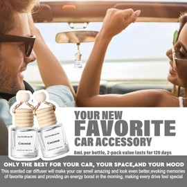 C Classy Car Air Freshener Hanging 2 Pack, Coconut Essential Oil Diffuser for Cars, Long-Lasting Fragrance, Cute Car Accessories, C ar air Fresheners for Women & Men Gift, Made in USA