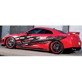 PillowFigtArt Tribal car wrap, Tribal Full Color car Graphic, Tattoo car Vinyl decaltribal Razor Full Color car Graphic, Sharp Metal Color car Decal, car Side Vinyl Design zs_2 (20" x 70")