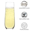 FAWLES Stemless Champagne Flutes Set of 12, Crystal Glass, 8