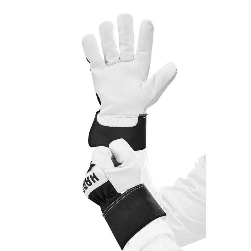 Hardy One Pair Natural Goatskin Split Leather Work Gloves for
