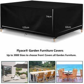 Garden Furniture Cover, Waterproof, Winterproof, Multi Size, Protective Cover, Garden Furniture, Rectangular, Garden Table, Tarpaulin, Garden Furniture, Patio Furniture, Windproof, Anti-UV Cover for