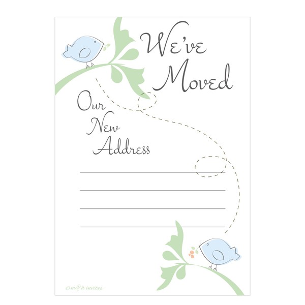 New Address Cards - Moving Announcements - Fill In Style (20 Count) With Envelopes