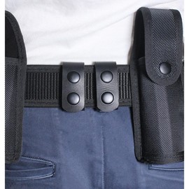 HOUSON Pack of 4 Duty Belt Keeper, Leather Tactical Belt Keeper Loop Belt Buckle Belt Security Belt for 2-2.25 Inch Tactical Police Belt, black