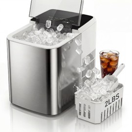 Nalison Countertop Ice Maker 26LBS per Day,9 Ice Cubes in 6 Mins,Self-Cleaning Portable Ice Machine with 2 Bullet Types for Kitchen, Camping, RV, and Party