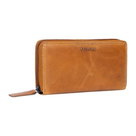 STILORD 'Frida' Women's Leather RFID Protection Vintage Purse Large Purse RFID Wallet with Zip Genuine Leather, Perugia Brown, Vintage