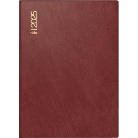 rido/idé Pocket Diary Model Technik III (2025), 1 Page = 1 Day, A6, 384 Pages, Foam Film Cover Catana, Bordeaux