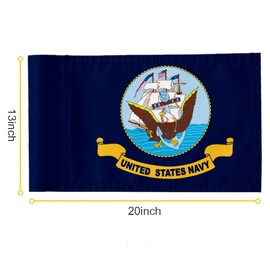 2BUT Standard Golf Flag US Navy Golf Pin Flag Practic Putting Green Golf Flag For Backyard Garden Double-Sewn 600D Nylon Miniature Pin Flag (20"X13")