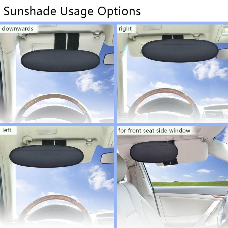 WANPOOL Anti-Glare Anti-Dazzle Vehicle Visor Sunshade Extender Sun Blocker for