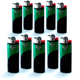 Kasher Classic Lighter Tool Without Lighter - Stainless Steel, Lightweight, Durable Construction, Portable - Fits Any Lighter - Usage as Cutter for Opening Packages - 0.8mm Thick - Pack of 10 (Green)