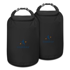 ioutdoor Dry Bag Set,2L/5L/10L/20L Waterproof Dry Bags Lightweight Dry Sacks Set Waterproof Canoe Bags for Rafting Hiking Camping Travel Fishing Boating(Black 2L+5L)