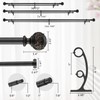 Double Curtain Rod, 1 inch Window Telescoping Drapery Double Rod