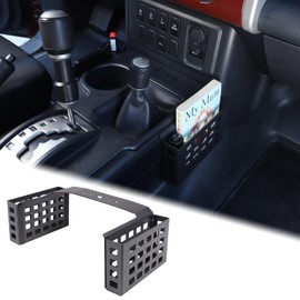 Aunginsy Aluminum Gear Shift Side Storage Basket Center Console Organizer Tray Armrest Storage Box Basket Interior Accessories for Toyota FJ Cruiser 2007-2024, Modern, Minimalist, Type E
