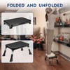 BONTEC Folding Step Stool, 3-Level Adjustable Metal Step Stool with