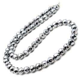 GOLD STONE Terahertz Mineral Necklace, 0.3 inches (8 mm), Star Cut, Easy to Install, Magnetic Type, Length Approx. 15.7 inches (40 cm)