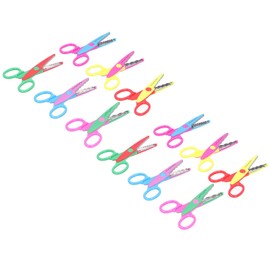 12 Tijeras para álbumes de Recortes, Tijeras Decorativas con Borde de Papel, Tijeras de Seguridad de Acero Inoxidable con Hoja Afilada, Tijeras en Zigzag con Asas de Agarre
