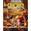 GoGnome 2-Pack Thanksgiving Scarecrow Figurines with Inspirational Autumn Plaques -