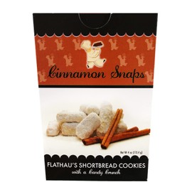 Flathau's Fine Foods Powdered Shortbread Snaps - Gourmet Coffee & Tea Soft Crunch Cookies In Vacuum Sealed Foil For Fresh Baked Taste - Perfect Holiday Birthday Gift - 4oz (Bulk Pack of 6), Cinnamon