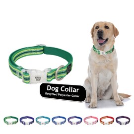 KRUZ PET Reflective Ultra Soft Neoprene Padded Collar (Green, Large)