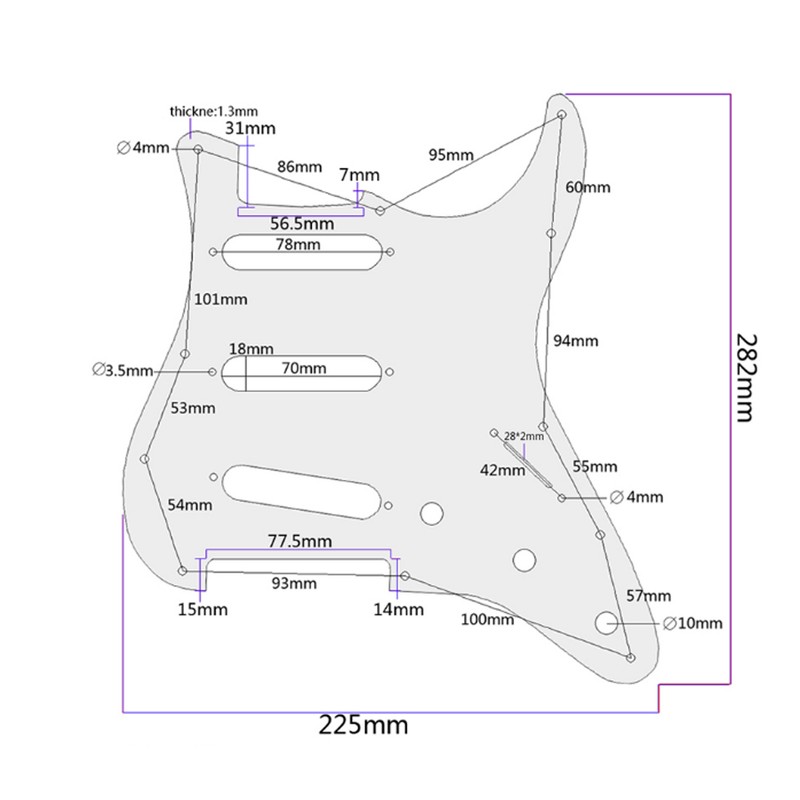 Guitar Pickguard Matte Scratch Resistant Metal Protection Plate for ST
