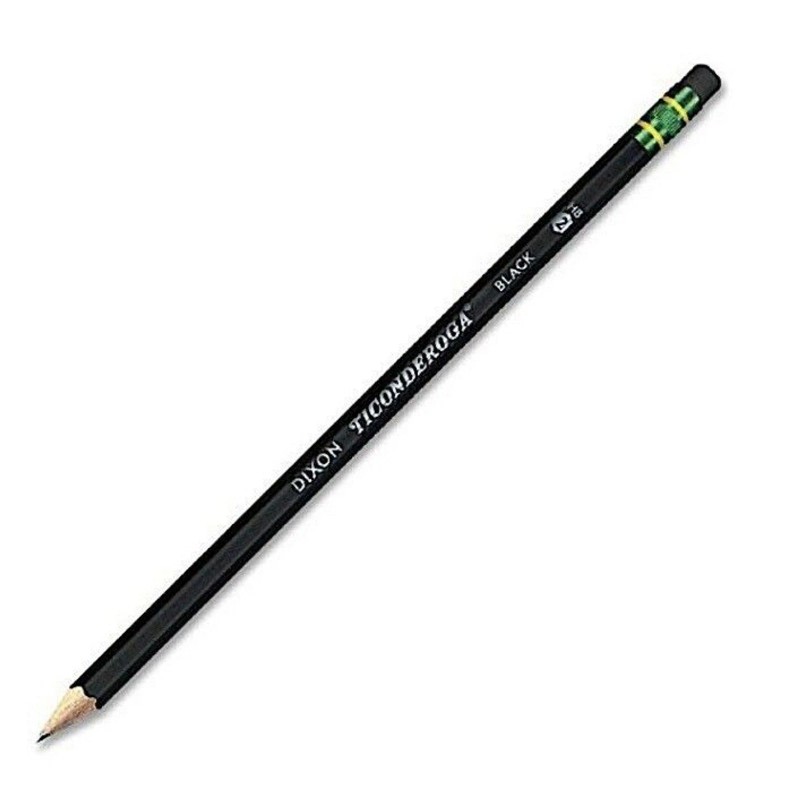 Ticonderoga Pencils Black Wood-Cased Graphite #2 HB 12 count 2
