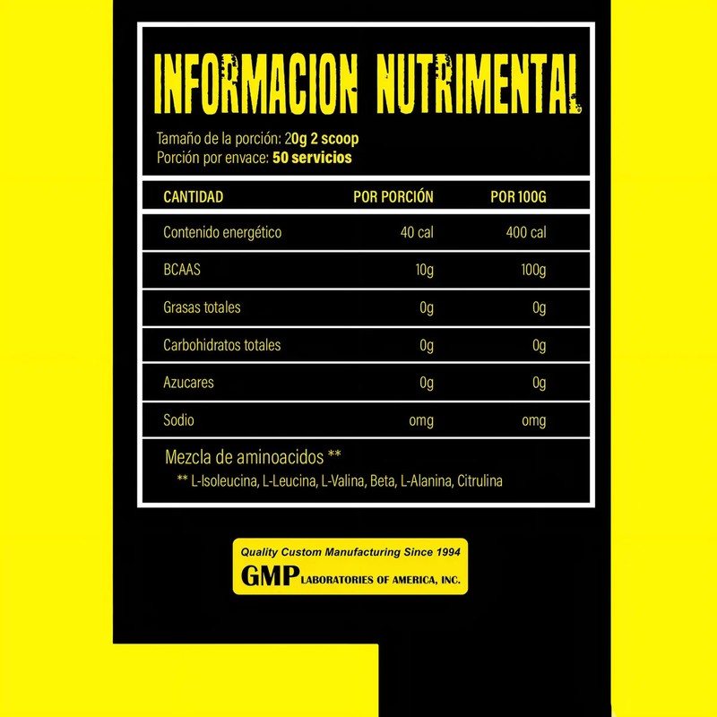 Aminoácidos BCAA OCRE 34 ZERO Polvo 1Kg Naranja Sin Gluten