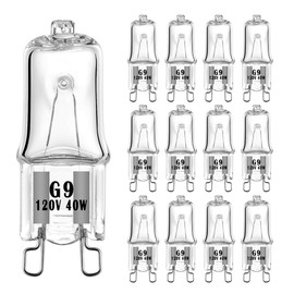 YBEK G9 Halogen Bulb 40W 120V T4 JCD Type G9 Base 2 Pin Light Bulb Dimmable Warm White (Pack of 12)