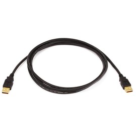 Monoprice USB 2.0 Type-A Male to Type-A Male Cable - Gold Plated, For Data Transfer Hard Drive Enclosures, Printers, Modems, Cameras and More, 28/24AWG, 6 Feet, Black