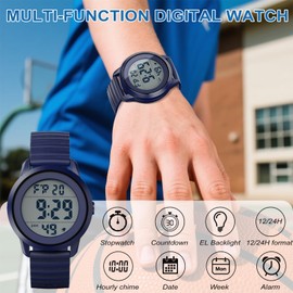 CKV Kids Watch Digital for 7-18 Boys Girls, 30M Water Resistant 1.5'' Sports Wristwatch for Kids with Backlight, Countdown, Stopwatch, Alarm
