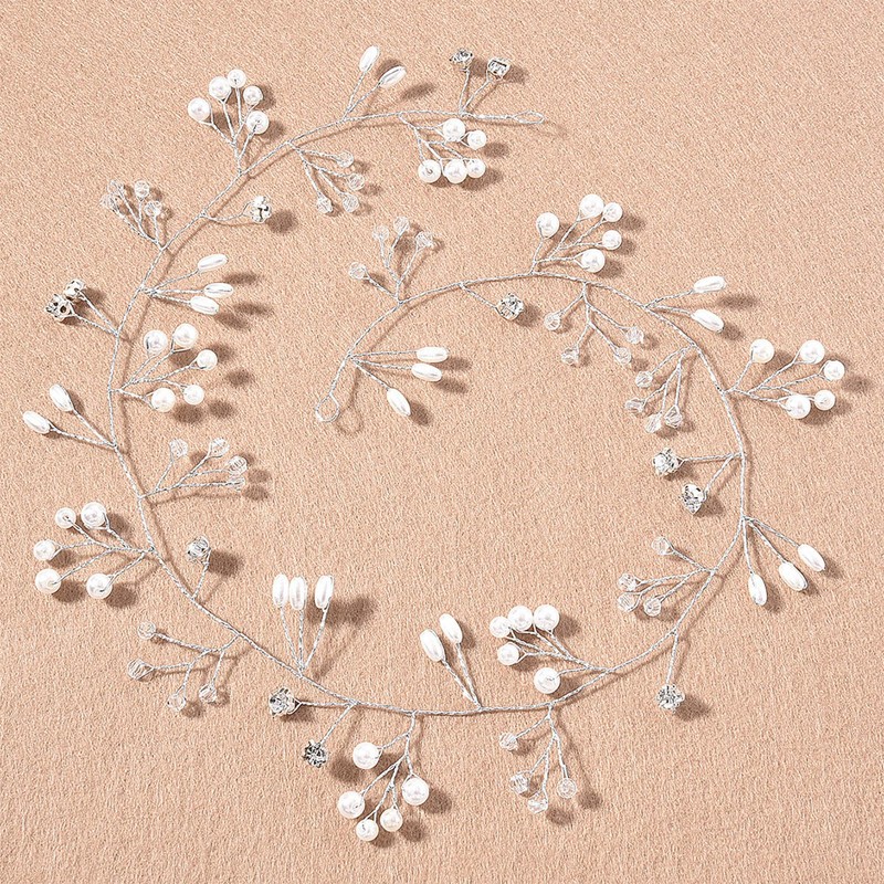 Tocado de Perlas, Diadema de Boda Nupcial, Tocado de Perlas