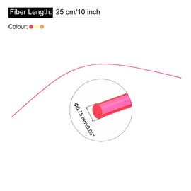 QUARKZMAN Pack of 6 PMMA Fibre Optic Cable 0.75 mm x 0.25 m Coloured Fibre Optic Fluorescent Optical for Target Device, Green + Orange + Red