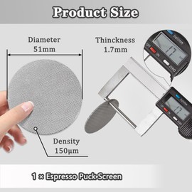 Espresso Puck Screen, 51mm Espresso Filter Screen Mesh Coffee Filter for Espresso Portafilter Filter Basket 1.7mm Thickness 150μm Reusable Puck Screen for Espresso Machines 316 Stainless Steel