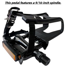 COZYROOMY Ultra-Lightweight Bike Pedals with Toe Clips & Straps | Composite Construction for Peloton, Schwinn, Spin, Road & Mountain Bikes | 9/16" Universal Fit