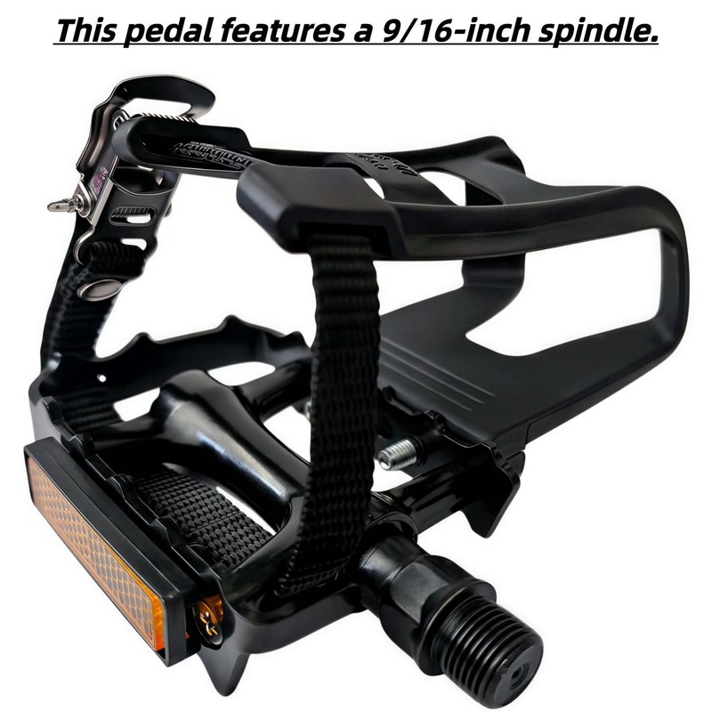 COZYROOMY Ultra-Lightweight Bike Pedals with Toe Clips & Straps |
