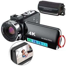 Somikon Videocam: 4K-UHD-Camcorder mit 16-fachem Zoom, WLAN, Full-HD mit 60 B./Sek. (4K Kamera, Digital Camera, Fotoapparat)