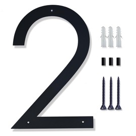 15 Inch Large house Numbers for Outside Modern,Metal Black Large Address Numbers For House Matte Black House Numbers Floating Flush Mount Alloy Steel Home Address Numbers 2