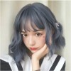 Wxiss Peluca De Cosplay Lolita De Pelo Corto Naranja Rizado