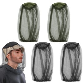 Yanghad 4 Stück Moskitonetz Kopf, Mückenschutz Kopfnetz mit Fliegenhaube für Outdoor Camping, Angeln, Hut mit Moskitonetz, Ultra-Feines Netz, Protect from Fly Screen Mosquito Gnat