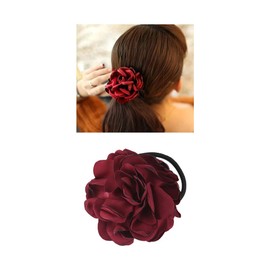 8 Pack Colorful Handmade Flower Hair Bow Elastics Hair Ties Stretchy Rubber Hairband Slim Headband Scrunchies Ponytail Holder Ring Loop for Women Girl