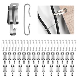 50PCS Heat Cable Roof Clips, Gutter Heater Cable Clips Roof De-Icing Heat Cable Clips and Spacers Kit Roof Clips Gutter Cable Fixing Hooks for Installing Heat Tape(25 Clips + 25 Spacers)