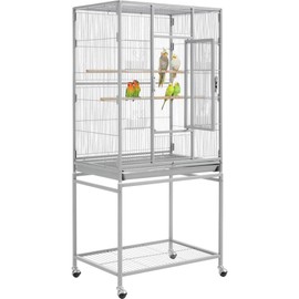 Yaheetech Metal Large Bird Cage Parrot Parakeet Cage w/Stand for Small Parrot Cockatiel Sun Parakeet Lovebird Budgie Finch Canary Green Cheek Conure, 54inch