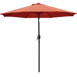 Sunnyglade 9' Patio Umbrella Outdoor Table Umbrella with 8 Sturdy Ribs (Orange)