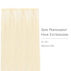 WENNALIFE U Tip Human Hair Extensions - 50g 50s 16 Inch Platinum Blonde Remy Hair - Invisible Straight Keratin K Tip Real Human Hair