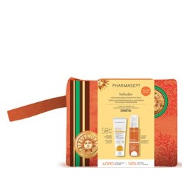 Pharmasept x SunsetGo Heliodor Set Face Sun Cream SPF50, 50ml & Bronzing Dry Oil, 100ml & Toiletry Bag
