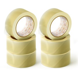 OFITURIA Clear Packing Tape for Packing Boxes for Shipping and Moving - Seal for Safe and Durable Packaging (48cms x 60mts - Clear 6 Blinds)